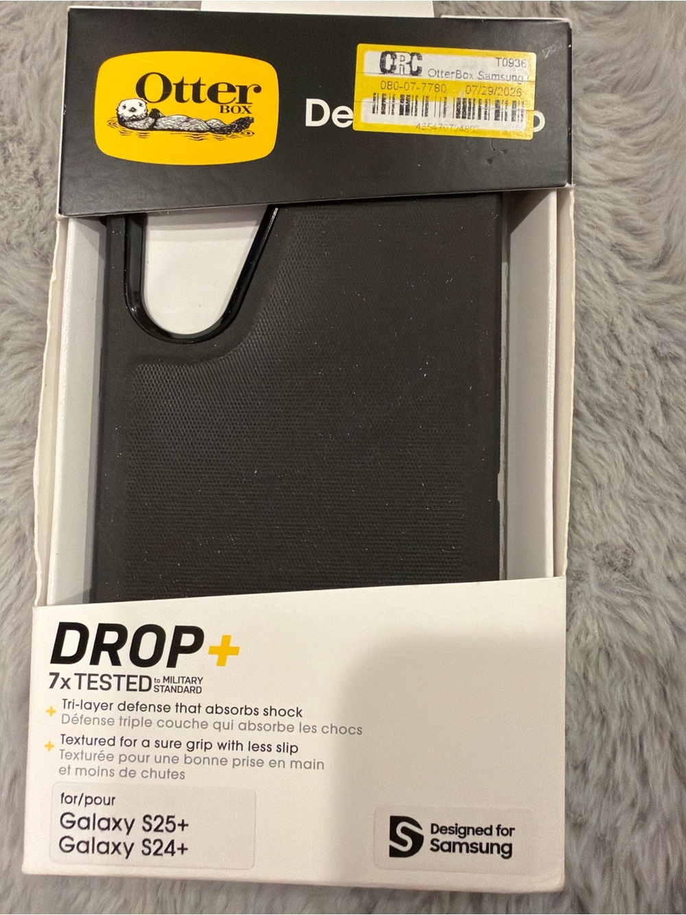 OtterBox Drop+ Protective Case for Samsung Galaxy S24+/S25+ - Black